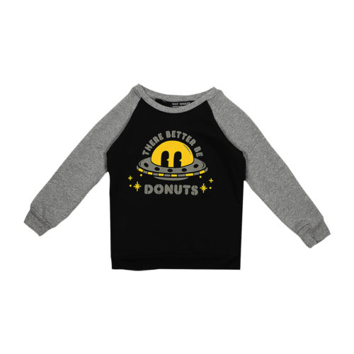 TINY WHALES BETTER BE DONUTS RAGLAN SWEATSHIRT - KIDS CURATED APPAREL
