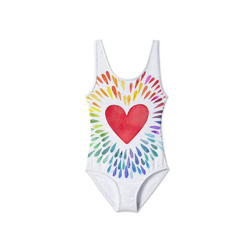 STELLA COVE HAPPY HEART TANK SWIMSUIT -KIDS CURATED APPAREL