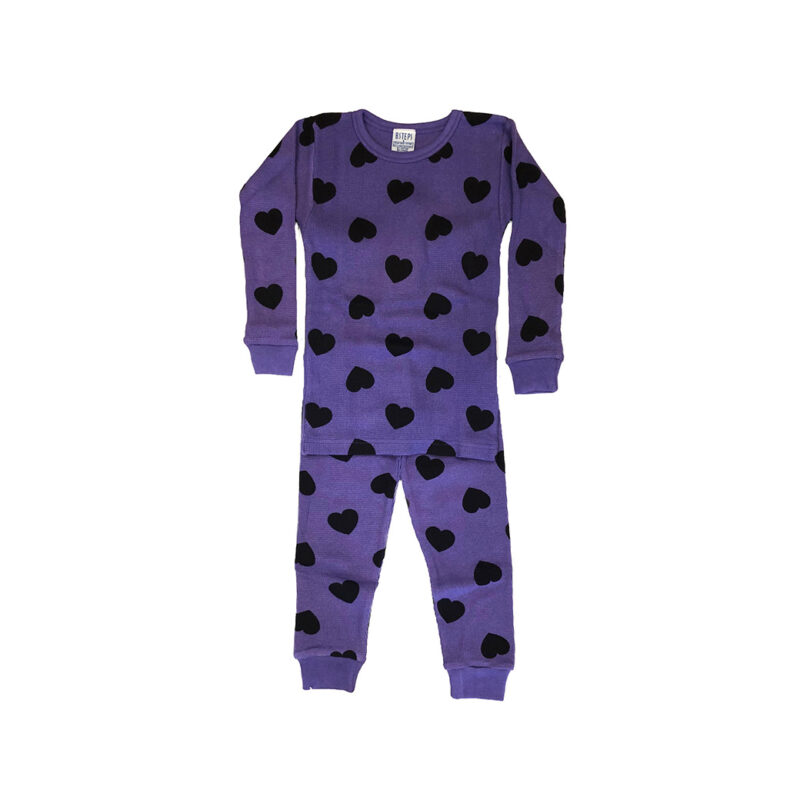 BABY STEPS GRAPE HEART THERMAL PAJAMAS - KIDS CURATED APPAREL