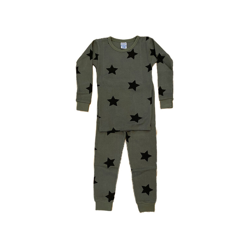 BABY STEPS OLIVE STARS PAJAMAS - KIDS CURATED APPAREL