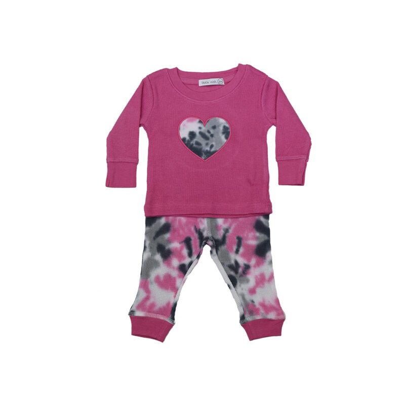 LITTLE MISH PINK TIE DYE SET- KIDS CURATED APPAREL