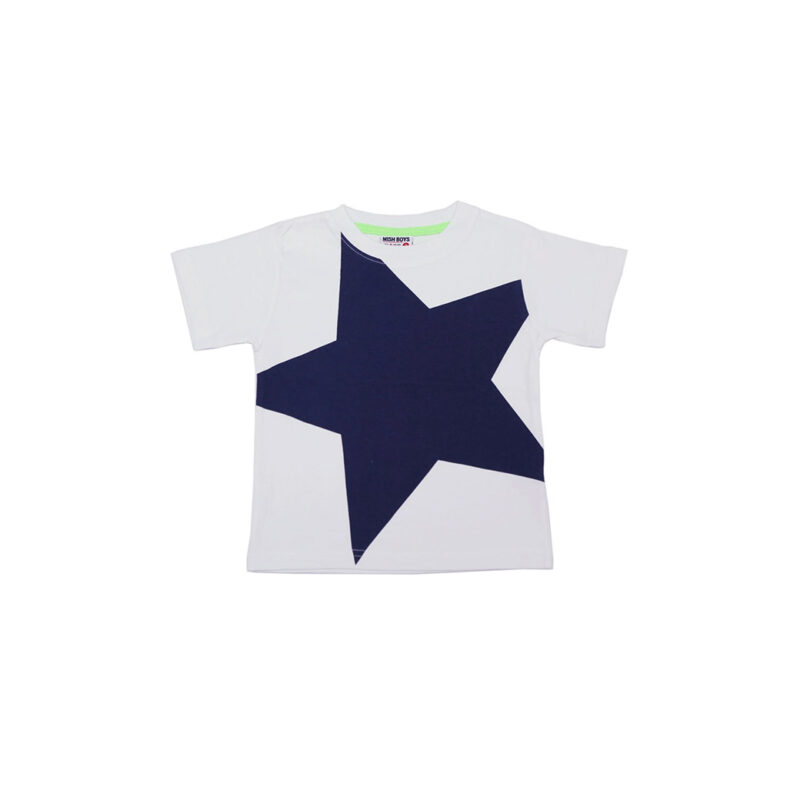 LITTLE MISH NAVY STAR TEE - KIDS CURATED APPAREL