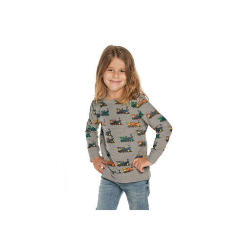 CHASER KIDS VINTAGE TRAINS LONG SLEEVE TEE - KIDS CURATED APPAREL