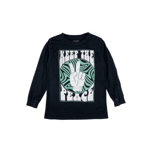 TINY WHALES KEEP THE PEACE LONG SLEEVE TEE - KIDS CURATED APPAREL